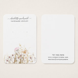 Jewelry Designer Rosa Guld Glitter Wildblommor Visitkort