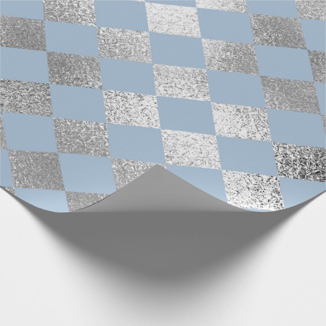 Jewelry Diamond Squares Blue Silver Vip Presentpapper (Hörn)