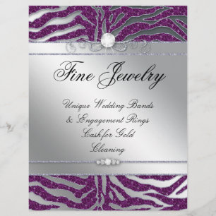 Jewelry Flyer Hair Salon Zebra Gnistra Plum Silver