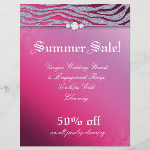 Jewelry Flyer Hair Salon Zebra Gnistra Rosa Red