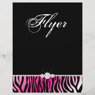 Jewelry Flyer Hair Salon Zebra Shock rosa