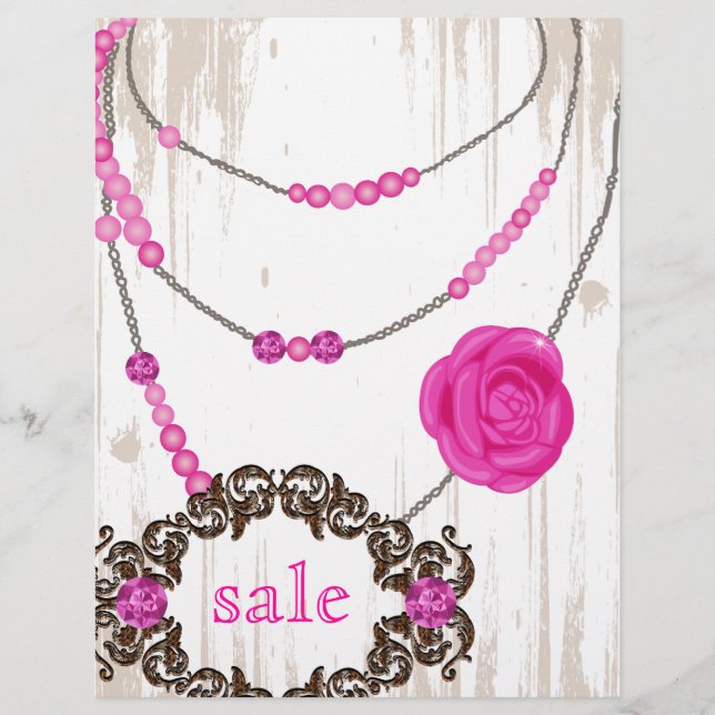 Jewelry Flyer Ro Necklace Brown Rosa (Framsidan)