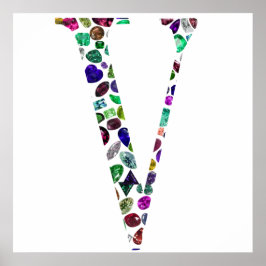 Jewelry Gemstones Monogram Brev V Poster