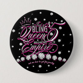 Jewelry Glitter Bling Queen Buttons Knapp