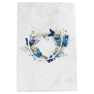 Jewelry Heart med Butterflies Morpho