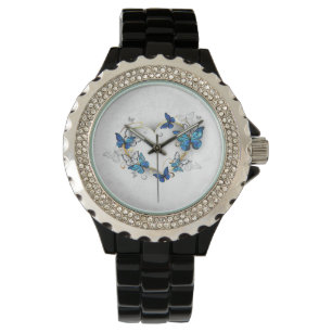 Jewelry Heart med Butterflies Morpho Armbandsur