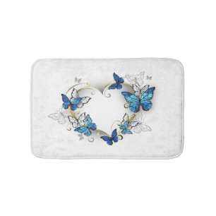 Jewelry Heart med Butterflies Morpho Badrumsmatta