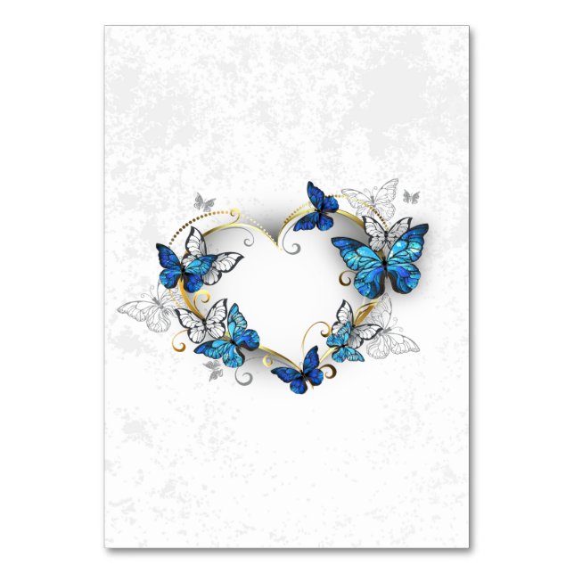 Jewelry Heart med Butterflies Morpho Bordsnummer (Framsidan)