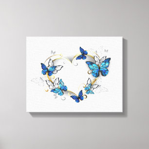 Jewelry Heart med Butterflies Morpho Canvastryck
