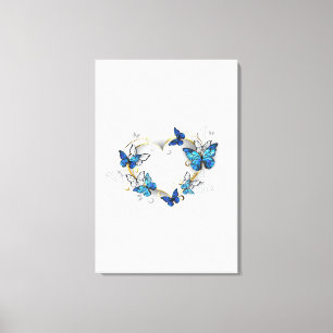 Jewelry Heart med Butterflies Morpho Canvastryck