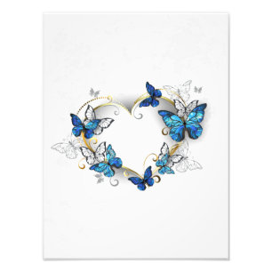 Jewelry Heart med Butterflies Morpho Fototryck
