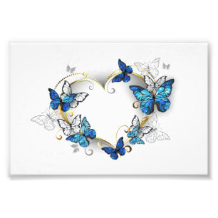 Jewelry Heart med Butterflies Morpho Fototryck