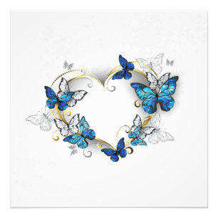 Jewelry Heart med Butterflies Morpho Fototryck