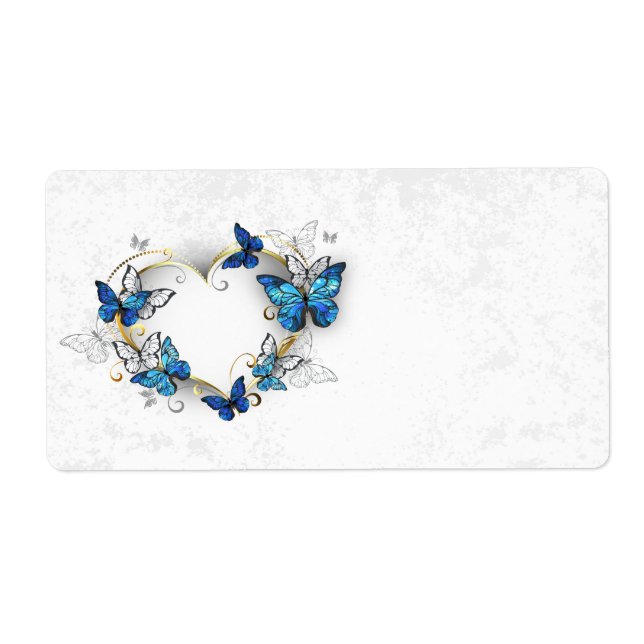 Jewelry Heart med Butterflies Morpho Fraktsedel (Framsidan)