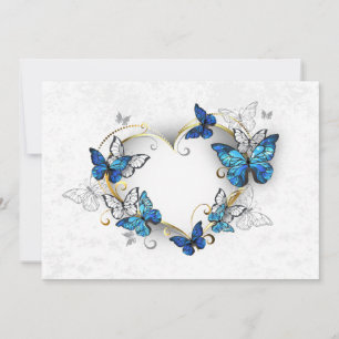 Jewelry Heart med Butterflies Morpho Julkort
