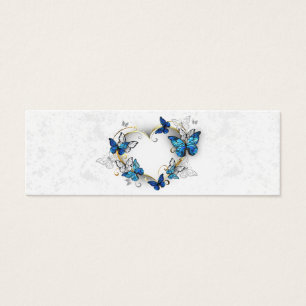 Jewelry Heart med Butterflies Morpho Litet Visitkort