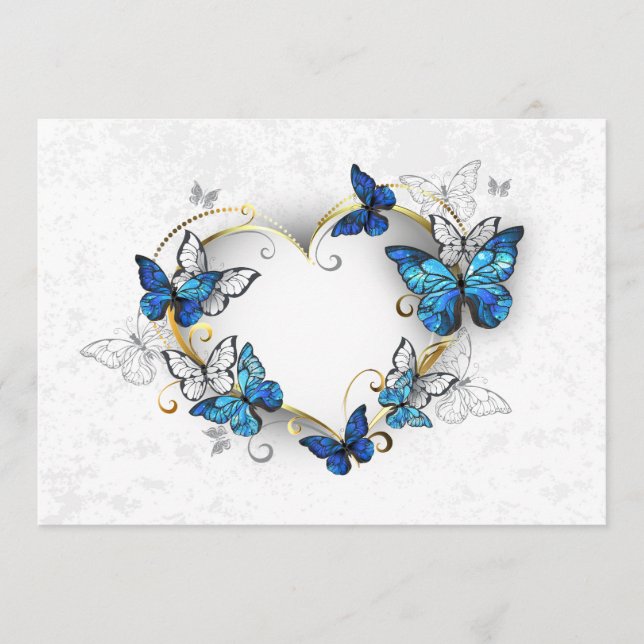 Jewelry Heart med Butterflies Morpho Meny (Framsida)