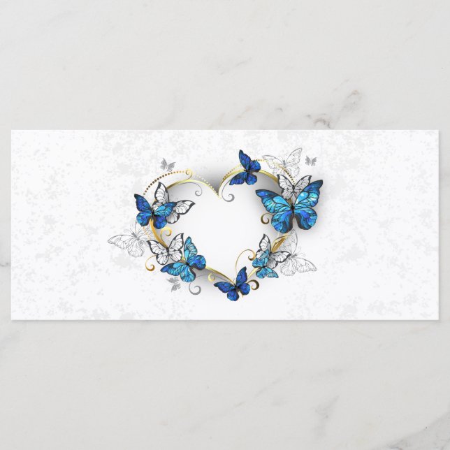 Jewelry Heart med Butterflies Morpho Meny (Framsida)
