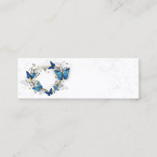 Jewelry Heart med Butterflies Morpho Mini Visitkort