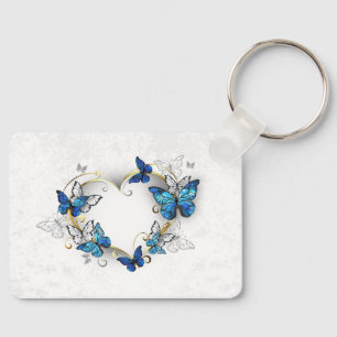 Jewelry Heart med Butterflies Morpho Nyckelring