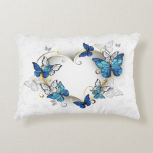Jewelry Heart med Butterflies Morpho Prydnadskudde