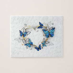 Jewelry Heart med Butterflies Morpho Pussel