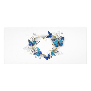 Jewelry Heart med Butterflies Morpho Reklamkort