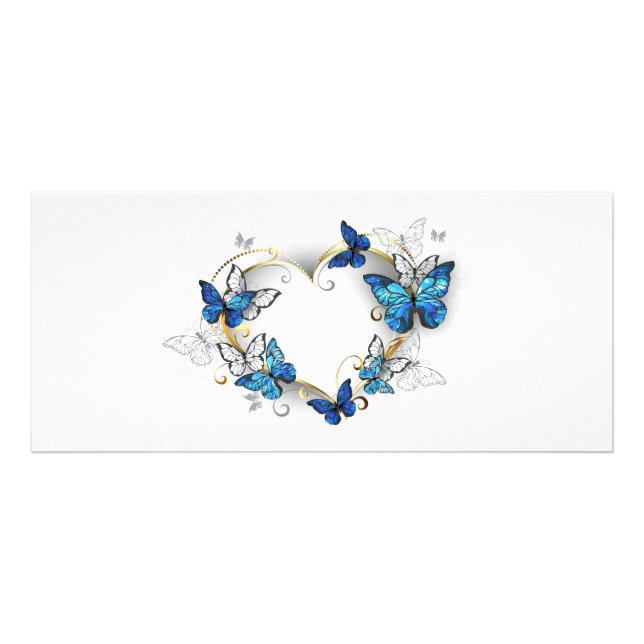 Jewelry Heart med Butterflies Morpho Reklamkort (Framsidan)