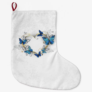 Jewelry Heart med Butterflies Morpho Stor Julstrumpa