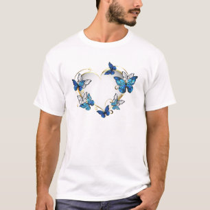 Jewelry Heart med Butterflies Morpho T Shirt