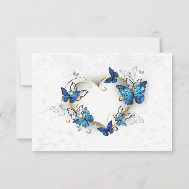 Jewelry Heart med Butterflies Morpho Tack Kort (Framsida)