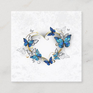 Jewelry Heart med Butterflies Morpho Tidsbeställning Kort