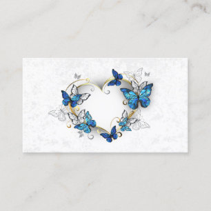 Jewelry Heart med Butterflies Morpho Tidsbeställning Kort