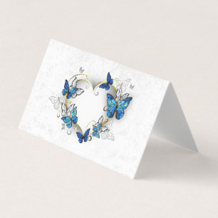 Jewelry Heart med Butterflies Morpho Visitkort