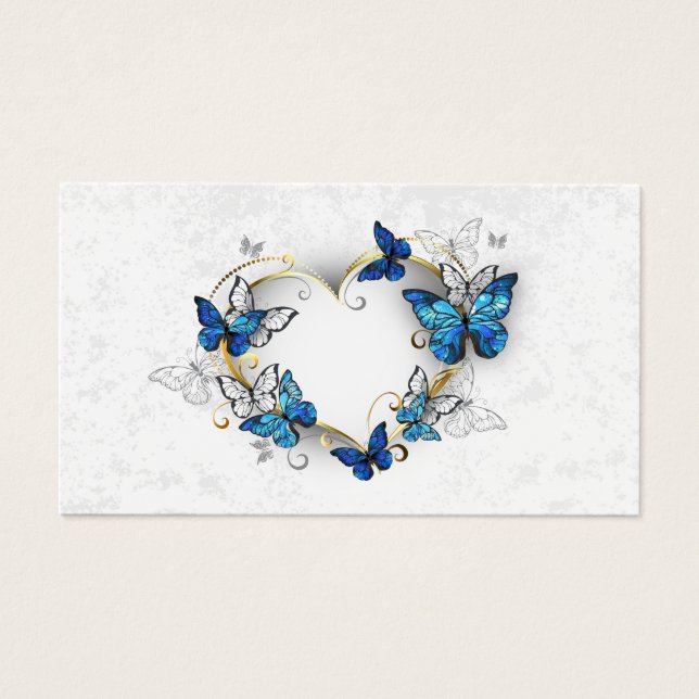 Jewelry Heart med Butterflies Morpho Visitkort (Framsidan)