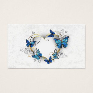 Jewelry Heart med Butterflies Morpho Visitkort
