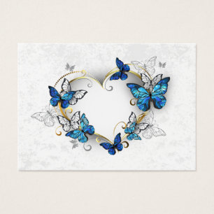 Jewelry Heart med Butterflies Morpho Visitkort