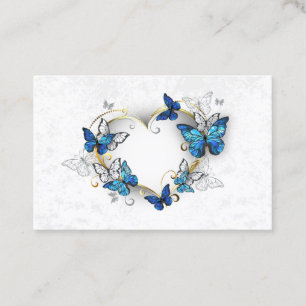 Jewelry Heart med Butterflies Morpho Visitkort