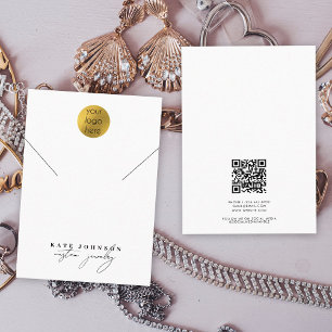 Jewelry Holder Necklace Visning Business Logotyp Visitkort