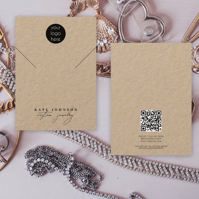 Jewelry Holder Necklace Visning Business Logotyp Visitkort (Jewelry Holder Necklace Display Business Logo Business Card)