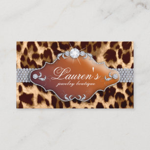 Jewelry Leopard Affärskort Tanning Brown Visitkort