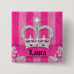 Jewelry Princess Krona Rosa Rand Brooch Knapp