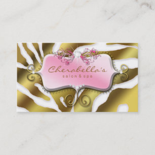 Jewelry Retro Affärskort Zebra Rosa Guld Visitkort