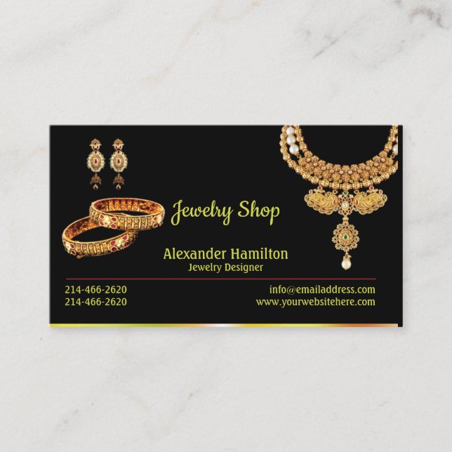 Jewelry Shop Affärskort Visitkort (Framsida)