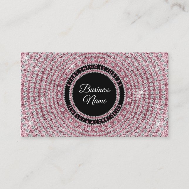 Jewelry Shop Rosa Bling Visitkort (Framsida)