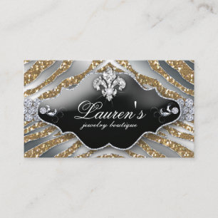 Jewelry Zebra Fleur de lis Gnistra Guld Loyalty Lojalitetskort