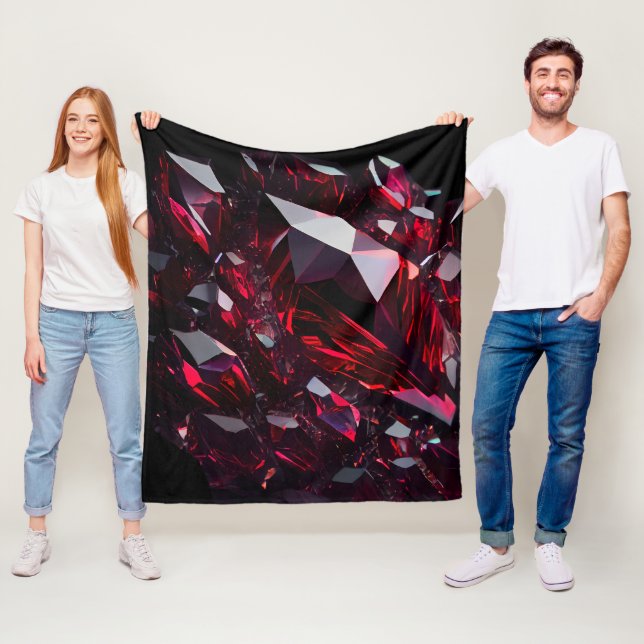 Jewels Gemstone Ruby Crystal Fleecefilt (På plats)