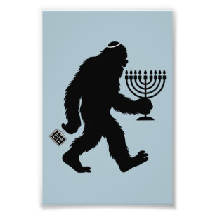 Jewish Bigfoot Hanukkah Chanukah Humor Roligt  Fototryck