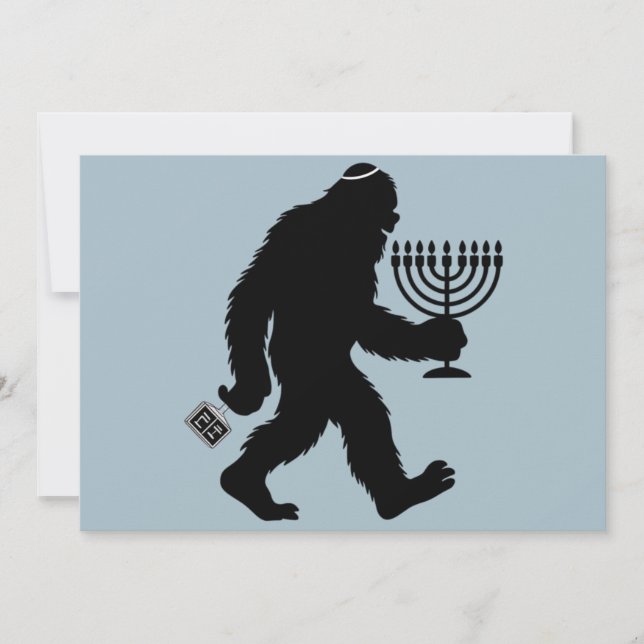 Jewish Bigfoot Hanukkah Chanukah Humor Roligt  Julkort (Framsida)