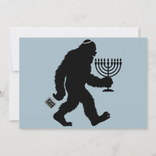 Jewish Bigfoot Hanukkah Chanukah Humor Roligt  Julkort
